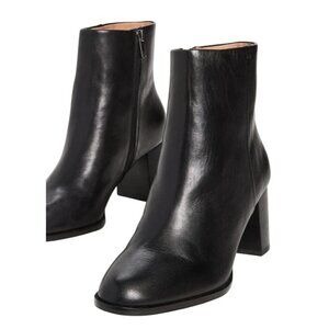 Madewell Women's Mira Side-Seam Ankle Boots Leather True Black 9.5 US NIB